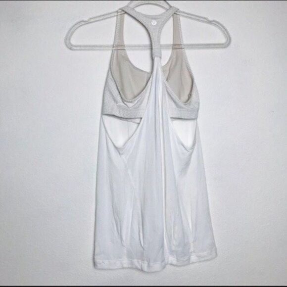 Lululemon womans racer tank top size 4 BoxA white and cream - Picture 2 of 4